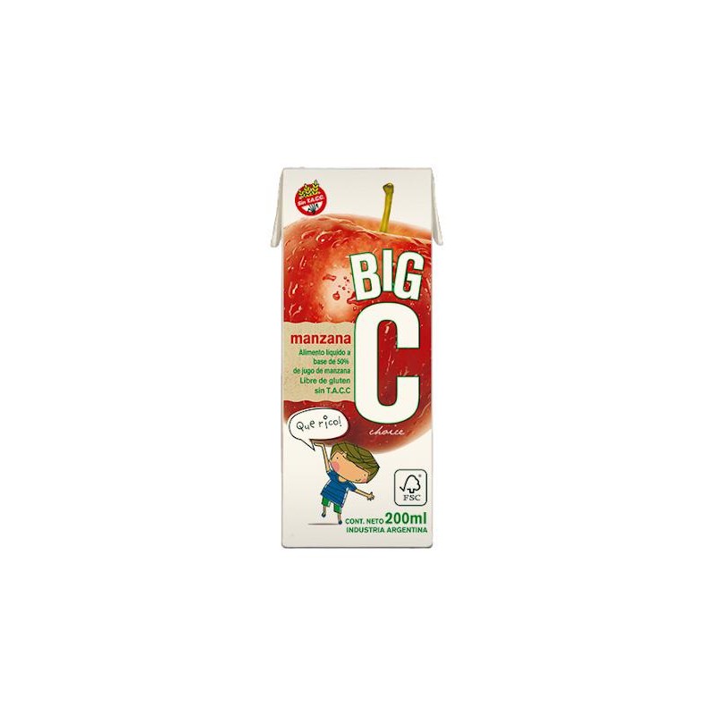 Jugo Big C Manzana x 200 cc. Jugos