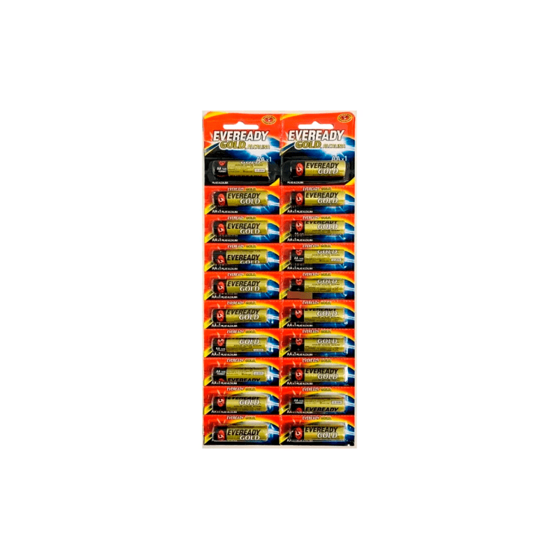 Pilas Tira x 20 u. Everredy Gold AA Pilas